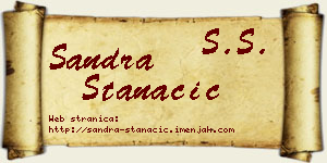 Sandra Stanačić vizit kartica